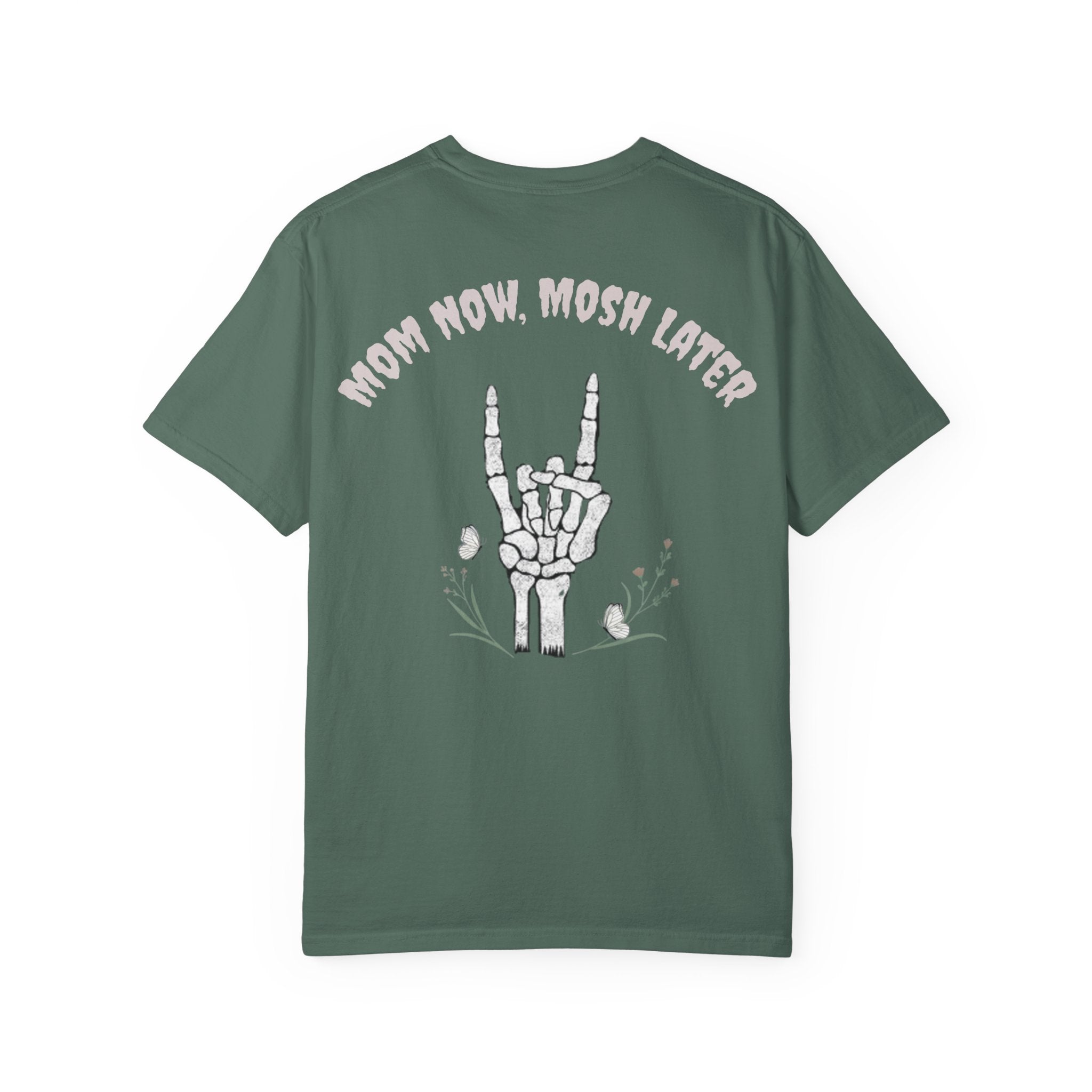 Mom Now, Mosh Later T-shirt | Rock Hand Skull